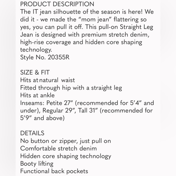 💐SPANX 20355 Straight Leg Jeans - Vintage Black - Picture 6 of 6